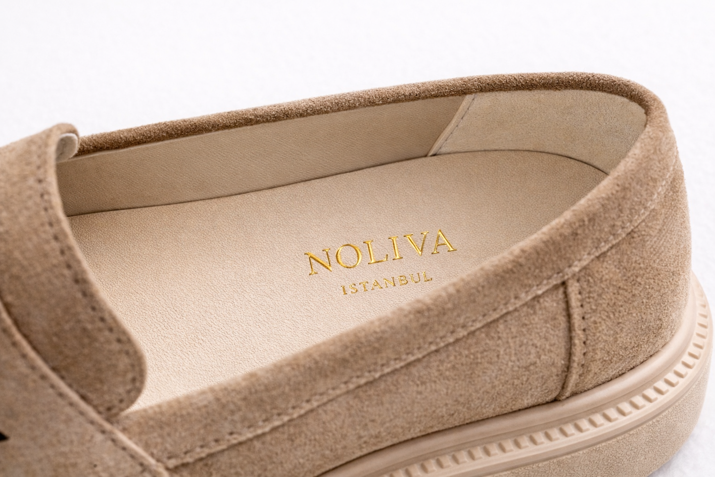 Kadın Bej Süet Tokalı Loafer Günlük Rahat Taban Makosen Ayakkabı