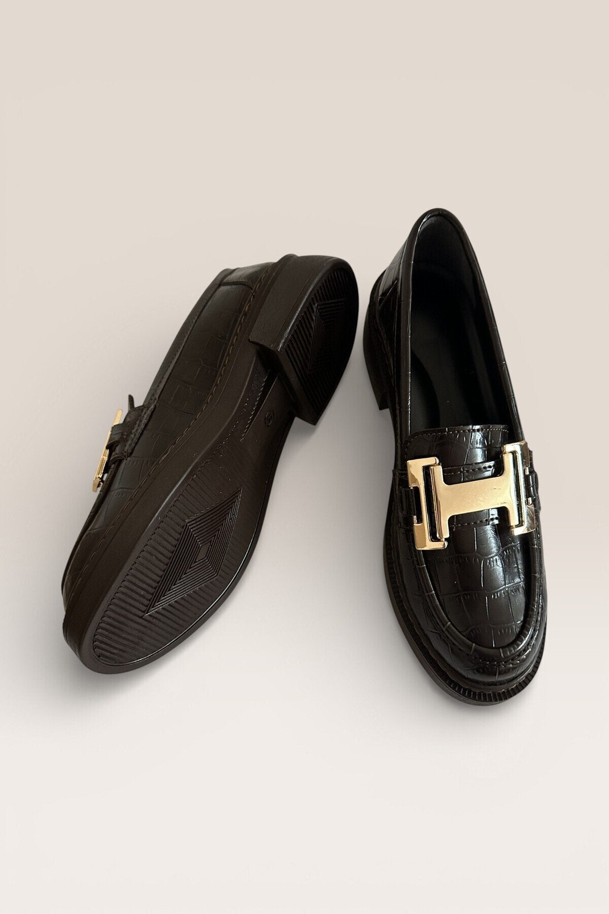 Kadın Kahve Cilt Tokalı Loafer Günlük Makosen Ofis Ayakkabısı