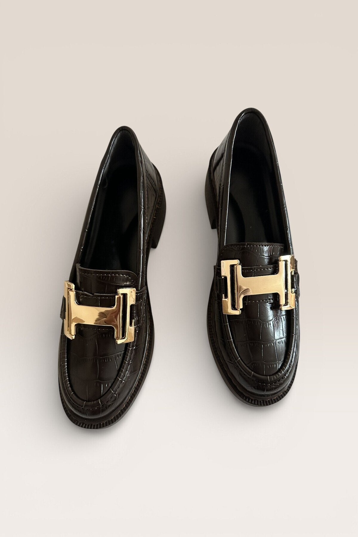 Kadın Kahve Cilt Tokalı Loafer Günlük Makosen Ofis Ayakkabısı