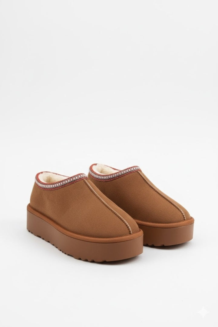 Kadın Mini Süet Içi Kürklü Yüksek Kalın Taban Kışlık Bot