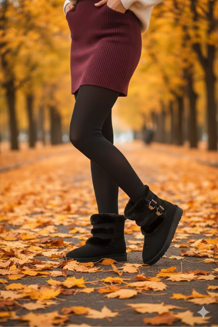 Kadın Süet Bot Içi Kürklü Yüksek İnce Taban Kışlık Bot
